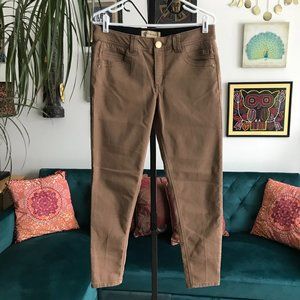 DEMOCRACY sz 8 Brown Stretch Denim "Ab" Technology Skinny Ankle Jeans